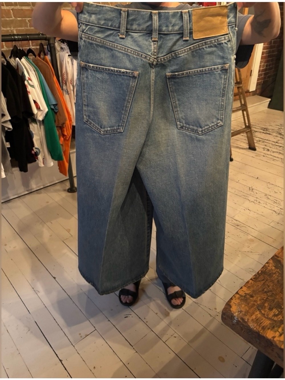 Celine Wide-Leg Cropped Denim Bermudas in Blue new - Picture 5 of 8